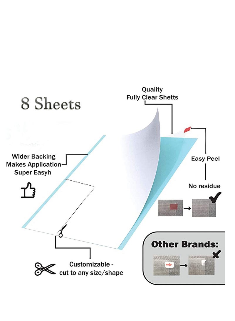 8 ورقات واقي خدش القطط من PVC شفاف مضاد للخدش للأريكة مع لاصق مزدوج الجوانب لحماية الأثاث غير سامة ومقاومة للاهتراء لحماية زوايا الطاولة 12x17 إنش - Image 4